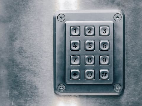 Access Control & Video Intercom: silver lock pad