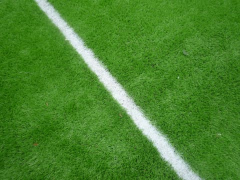 Artificial Grass: white line on vibrant green grass