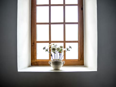 uPVC Windows: white ceramic vase with white flowers in window at daytime